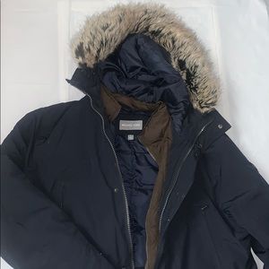 Michael Kors Faux Fur Polyester Winter Coat Blue L